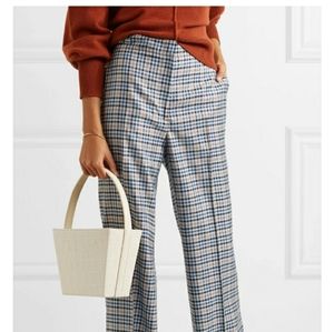 New STAUD Edie croc-effect leather tote ecru white